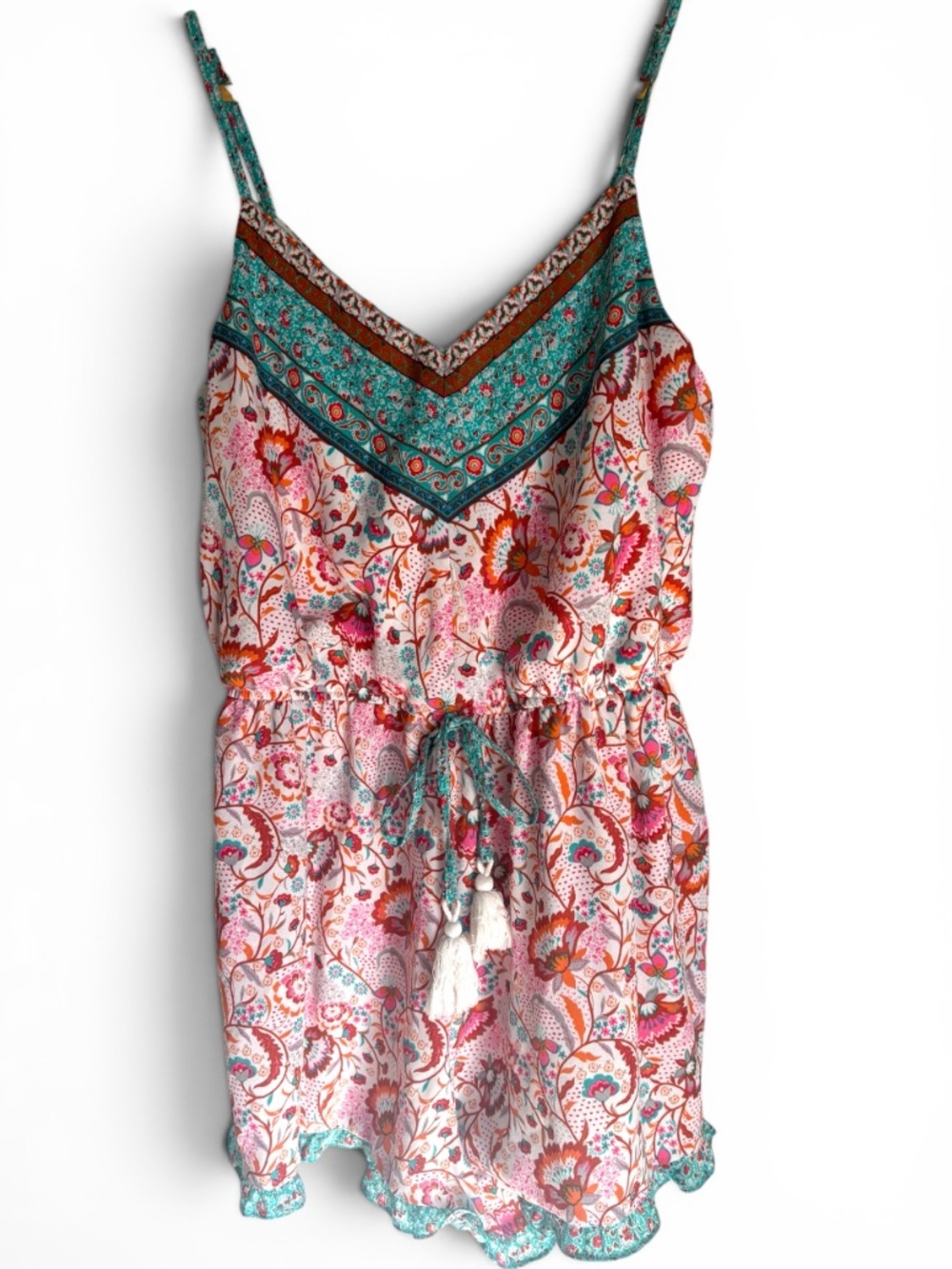 Charlotte Russe Paisley Floral Romper EUC